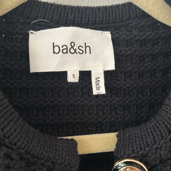 Ba&sh Bash Gaspard Tweed Cardigan Sweater Black Size Small - Picture 7 of 9